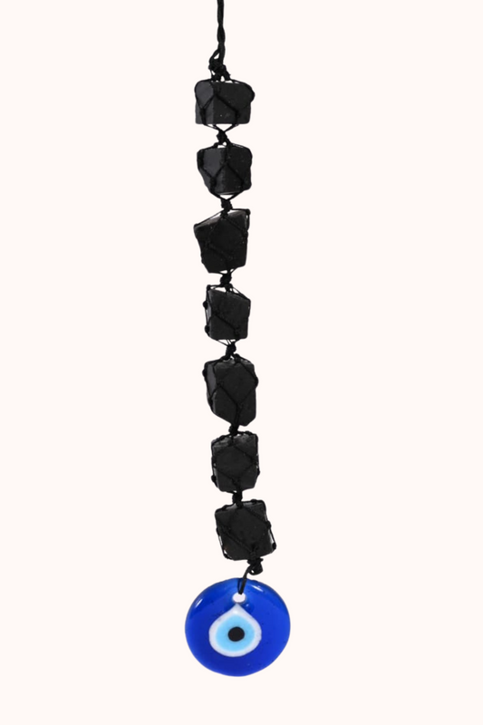 Black Tourmaline Evil Eye Hanging.