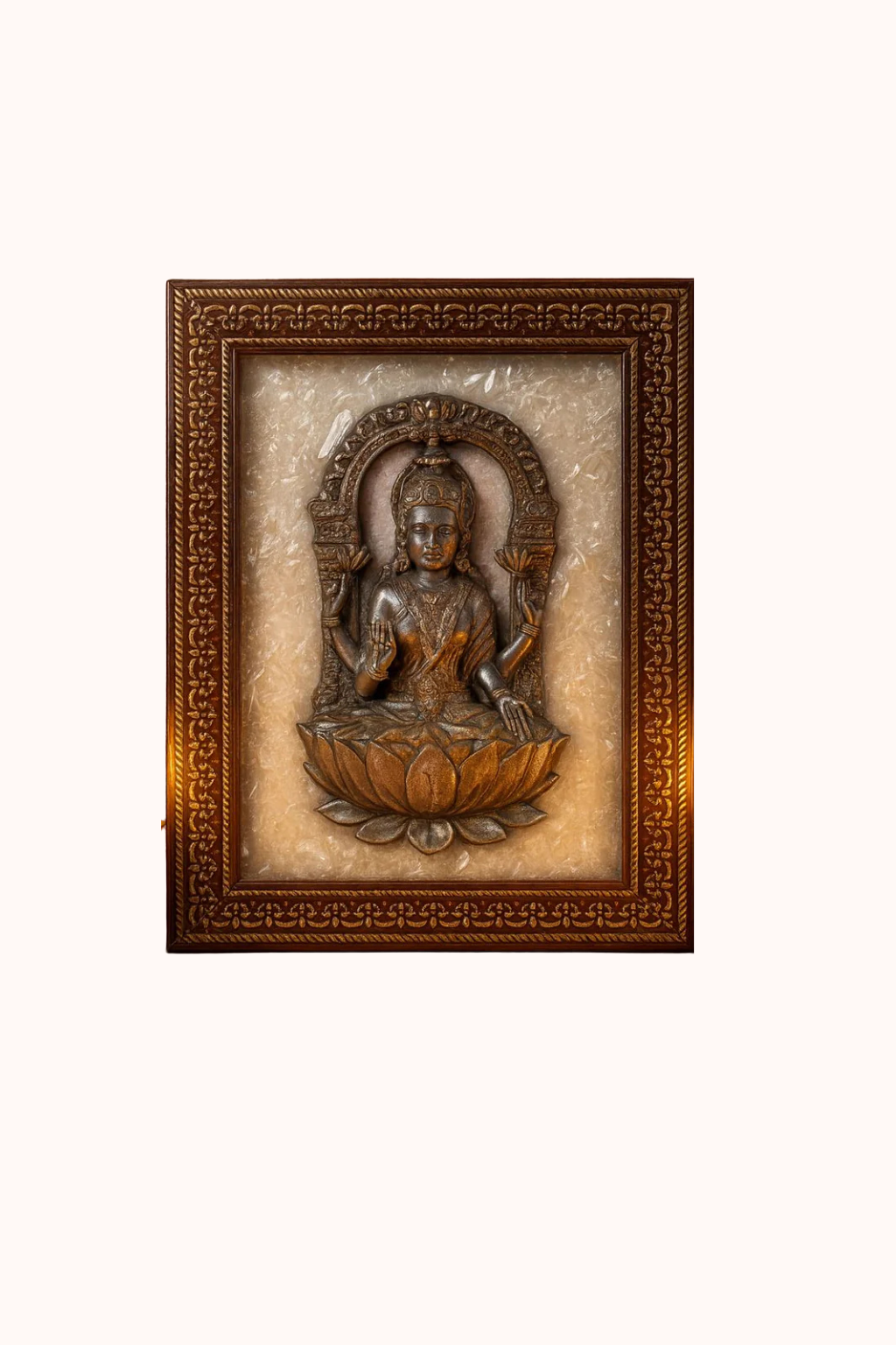 Goddess Lakshmi Ji Pyrite - Selenite Plate