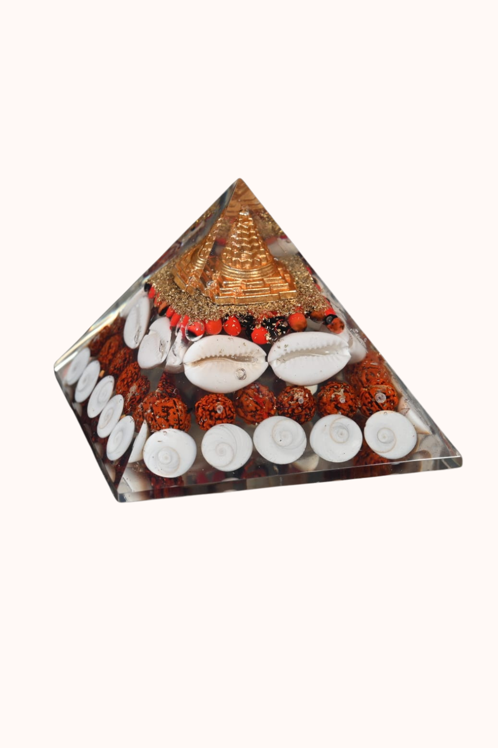 Wealth Pyramid - Shree Yantra with Gomti Chakra