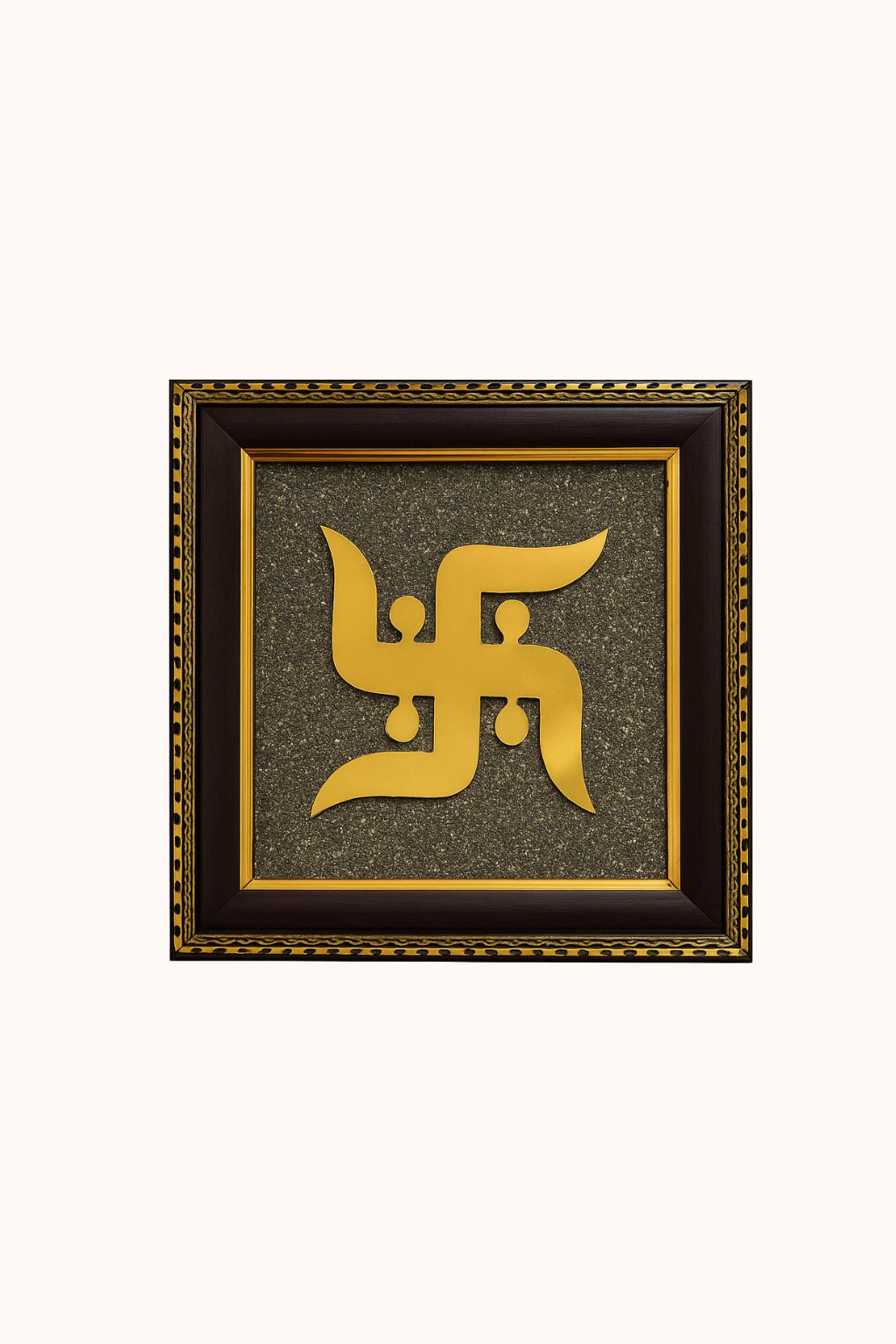 Swastik on Raw Pyrite Plate